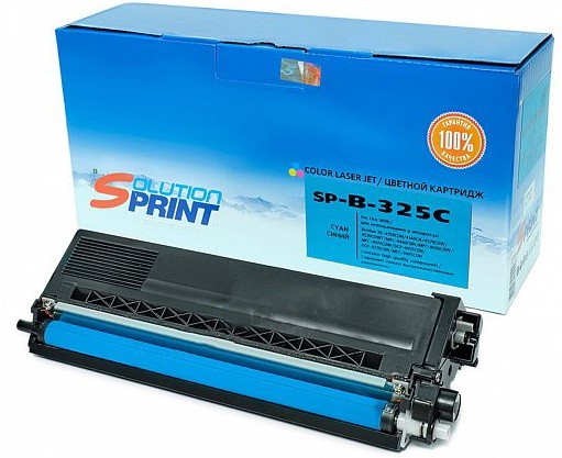 Лазерный картридж Solution Print SP-B-TN-325C для принтеров Brother DCP-9055CDN/ HL-4140CN/ HL-4570CDW/ MFC-9465CDN/ MFC-9970CDW, голубой, 3500 стр.