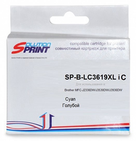 Струйный картридж Solution Print SP-B-LC-3619XL iC для принтеров Brother MFC-J3930DW/ MFC-J2330DW/ MFC-J3530DW, голубой, 1500 стр.
