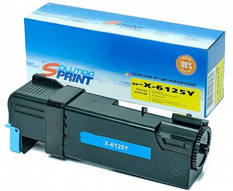 Лазерный картридж Solution Print SP-X-6125Y (106R01337) для принтеров Xerox Phaser 6125/ Phaser 6125N, желтый, 1000 стр.