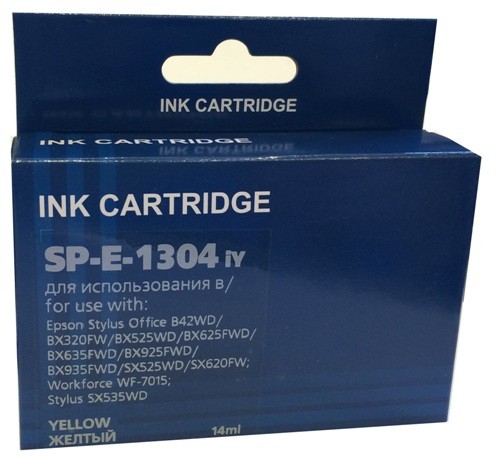 Струйный картридж Solution Print SP-E-1304iY C13T13044010/ C13T13044012 для принтеров Epson Stylus Office BX320FW/ SX525WD/ Office B42WD/ Office BX625WD/ SX535WD, желтый, 850 стр.