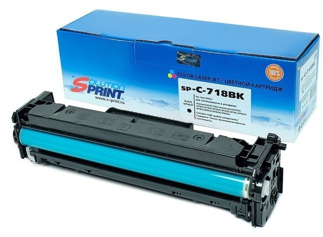 Лазерный картридж Solution Print SP-C-718Bk для принтеров Canon i-SENSYS LBP7200Cdn/ i-SENSYS LBP7210Cdn/ i-SENSYS MF724Cdw/ i-SENSYS MF728Cdw/ i-SENSYS MF729Cx, черный, 3400 стр.