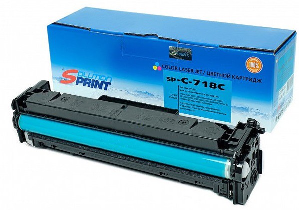 Лазерный картридж Solution Print SP-C-718C для принтеров Canon i-SENSYS LBP7200Cdn/ i-SENSYS LBP7210Cdn/ i-SENSYS MF724Cdw/ i-SENSYS MF728Cdw/ i-SENSYS MF729Cx, голубой, 2900 стр.