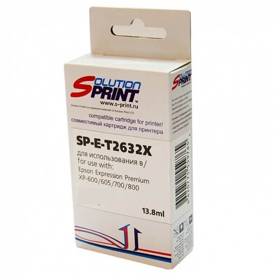 Струйный картридж Solution Print SP-E-T2631X IPBK C13T26314010/ C13T26314012 для принтеров Epson Expresion Premium XP-600/ XP-605/ XP-700/ XP-710/ XP-510/ XP-820/ XP-810, фото-черный, 400 стр.