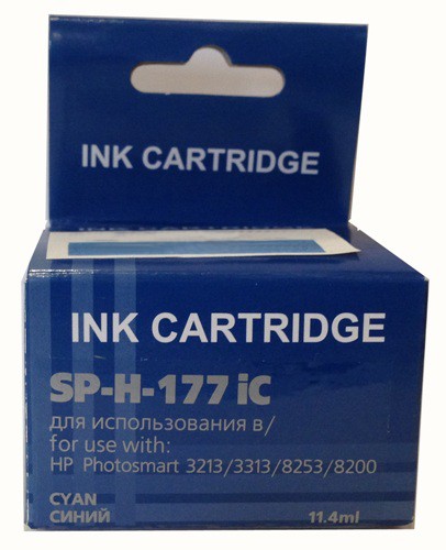 Струйный картридж Solution Print SP-H-177XL iC C8719HE для принтеров HP PhotoSmart 3213/ 8253/ C3313/ C5183/ C8183/ D7163/ D7263/ D7300/ D7363/ D7463, голубой, 350 стр.