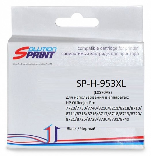 Струйный картридж Solution Print SP-H-953XL iBk L0S70AE для принтеров HP Officejet Pro 7740/ 8210/ 8211/ 8218/ 8728/ 8730/ 8731/ 8740/ 7720/ 7730, черный, 2000 стр.