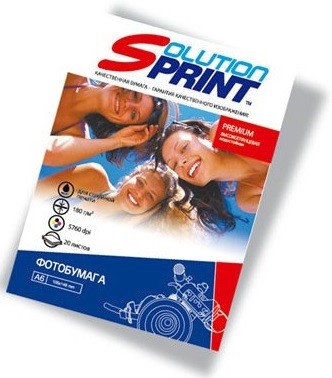 Фотобумага Solution Print Premium Glossy A6/ 20/ 180, 20 листов