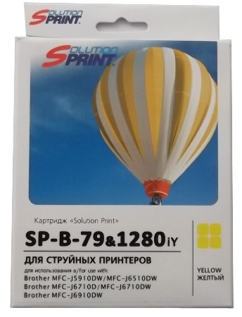 Струйный картридж Solution Print SP-B-LC-1280 iY для принтеров Brother DCP-J525W/ DCP-J725DW/ DCP-J925DW/ MFC-J6910DW/ MFC-J825DW, желтый, 1200 стр.